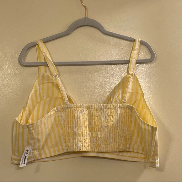 OLD NAVY Matching Printed Smocked Bralette Top in Yellow Stripe - Picture 5 of 8